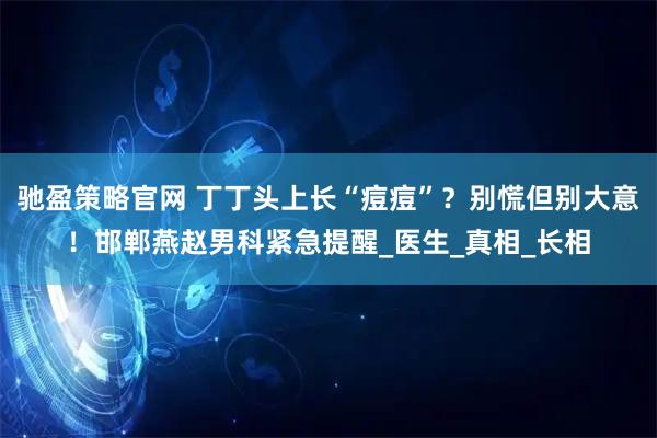 驰盈策略官网 丁丁头上长“痘痘”？别慌但别大意！邯郸燕赵男科紧急提醒_医生_真相_长相